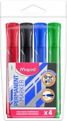 Maped Marker permanentny Marker'peps okrągła końcówka etui 4 kolory 330470