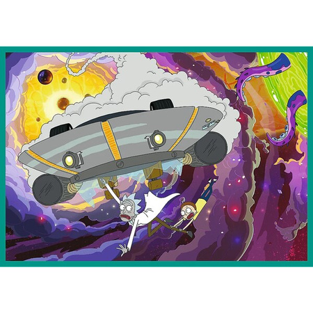 Puzzle Trefl 4x250 Zakręcony świat Ricka i Morty'ego 133387