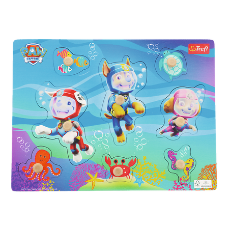 Trefl Zabawka drewniana Puzzle medium Paw Patrol under water 616316