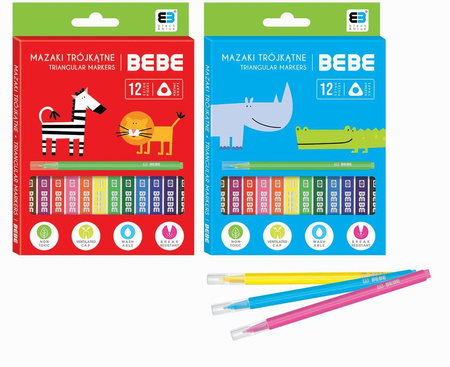 Pisaki 12kol trójkątne bb kids 259905