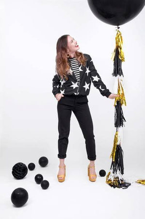 Balon 1m okrągły pastel black 
