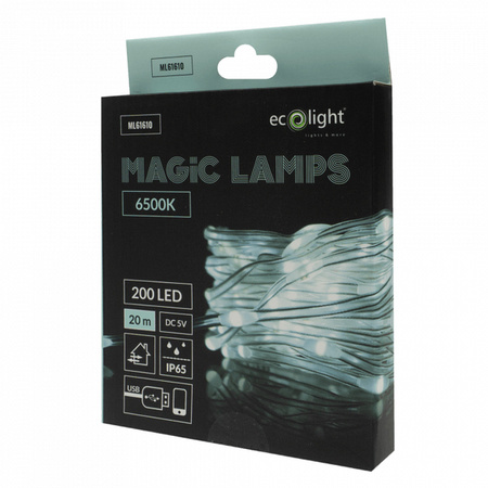 Magiczne lampki 200 led 6500K 20m DC5V 616107