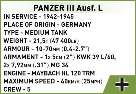 Cobi 3093 Czołg Panzer III Ausf. L 030902