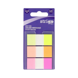 Strigo Zakładki indeksujące z linijką 45x20mm 3 kolory 60 kartek 810238