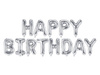 Balon foliowy happy birthday, 340x35cm, srebrny