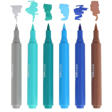 Strigo Marker Akrylowy z Końcówką Brush w Trójkątnej Obudowie w 6 kolorach 854317