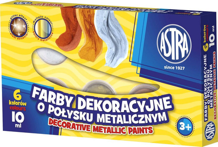 Farby metaliczne 6kol 10ml 140015 astra 