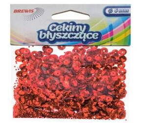 Cekiny błyszczące 6mm 10g B120 czerwony 689214