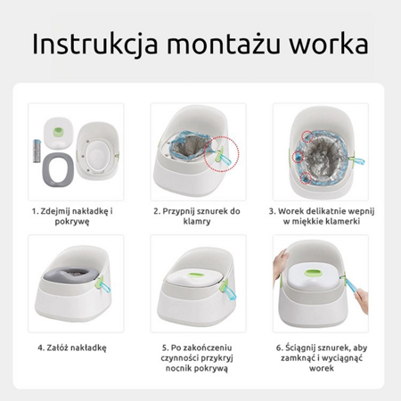 Ines&John Nocnik dziecięcy Premium white/grey/silver 497034