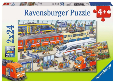 Puzzle ravensburger 2*24el dworzec autobusowy 091911 ***2