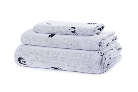 Texpol pieluszka bambusowa kolorowo-tkana Mini-ZOO 75x75 170g łapki czarno-biały gat1 049174