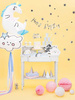 Topper na tort happy birthday, srebrny, 22,5cm