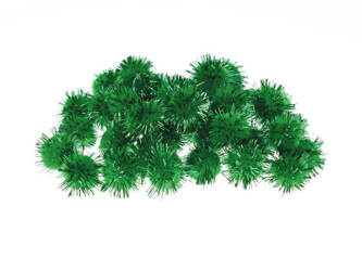 POMPONY 20MM METALICZNE ZIELONE 40szt 686305