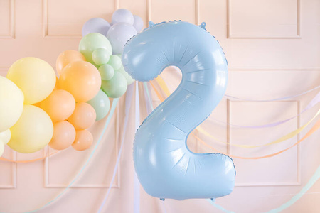 Balon foliowy cyfra 2 72cm jasny niebieski 034624