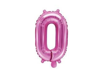 Balon foliowy cyfra 0 ciemny różowy 35cm 779822