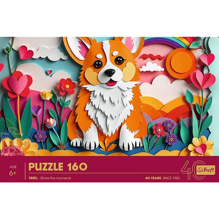 Puzzle Trefl 160 40-lecie Trefl Paper Art Piesek 400502