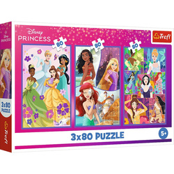 Puzzle Trefl 3x80 Księżniczki przyjaciółki Disney Princess 348842
