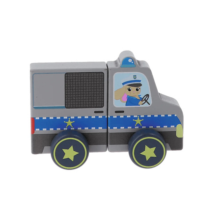 Trefl Zabawka drewniana Magnetic vehicle Police 618143