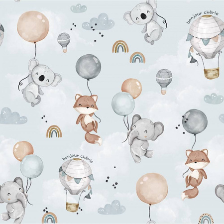 Bonjour Cherie Poduszka przedszkolaka Balony z minky glacier gray 40x60cm 412239