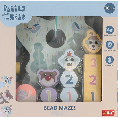 Trefl Zabawka drewniana Bead maze Shapes&numbers 618235