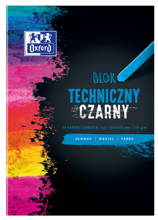 Blok techniczny oxford a3 10k czarny 225g 072621