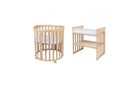 Waldin Owalne Łóżeczko 7w1 z materacem Natural