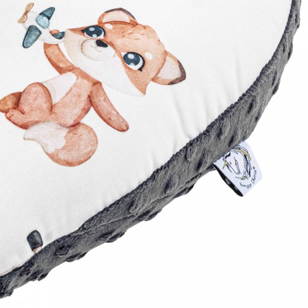 Duży Bamusowy Rogal Retro Fox z minky smoked pearl rozmiar 50x65 cm 419153