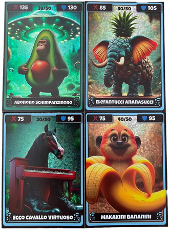 KIDZ BRAINROT 4x Kolekcjonerskie Karty Holograficzne i 4x Tatuaże 095605