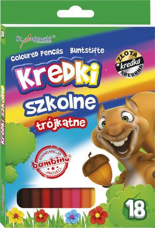 Kredki Bambino ołówkowe trójkątne 18 kol. 18cm 002670