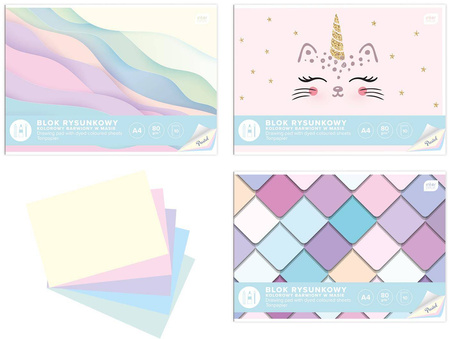 BLOK RYSUNKOWY A4 10K KOLOR  80G BWM PASTEL 294180