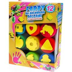 Farby do malowania palcami 12kol z pieczątkami 632499