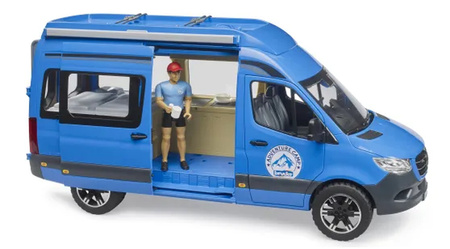 Bruder 02684 MB Sprinter Camper niebieski z figurką i akcesoriami 026844