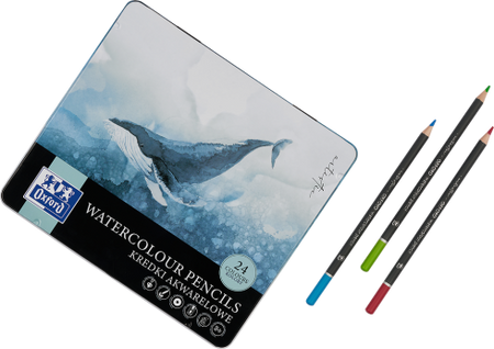 Kredki akwarelowe Oxford 24kol metal box 239773