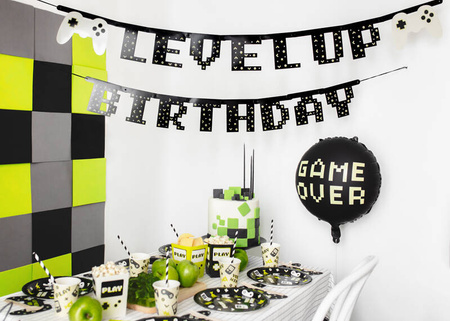 Balon foliowy Game Over 45cm czarny 029194