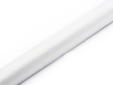 Organza gładka, biały, 0,36 x 9m (1 szt. / 9 mb.)