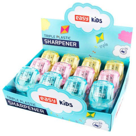 Temperówka potrójna z pojemnikiem easy stationery 318600