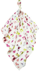 Texpol pieluszka bambusowa 120x120 170g ptaszki róż gat1 010747