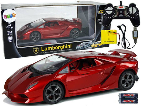 Auto sportowe wyścigowe R/C 1:18 Lamborghini Sesto Elemento czerwone 2.4G światło 756662
