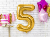 Balon foliowy cyfra "5", 86cm, złoty