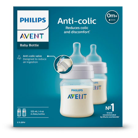 Philips AVENT Butelka antykolkowa 125 ml 0m+ 2-pak SCY100/02 997115