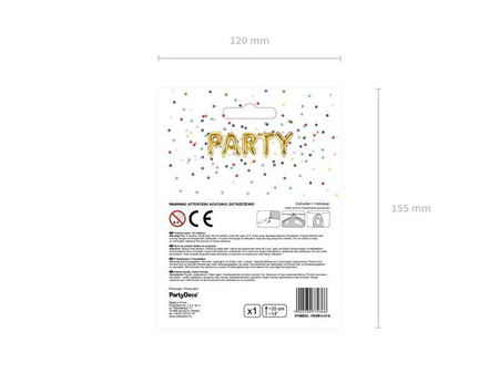 Balon foliowy litera "u", 35cm, złoty