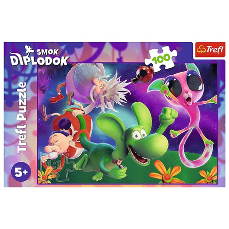 Puzzle Trefl 100 Smok Diplodok i przyjaciele 164862