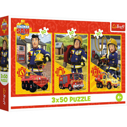 Puzzle Trefl 3x50 Ekipa z remizy Strażak Sam 348804