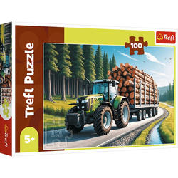 Puzzle Trefl 100 Ciagnik leśny 164930