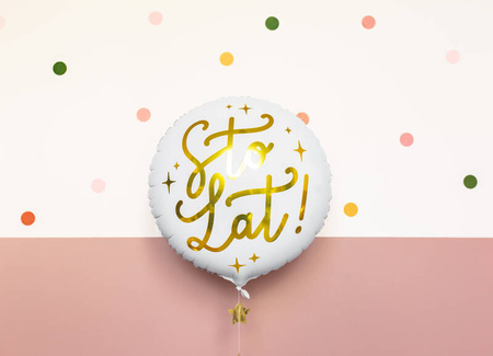 Balon foliowy Sto lat! biały 166028