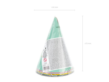 Czapeczki Happy Birthday mix 6szt 16cm 142558