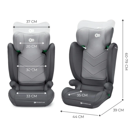 Kinderkraft i-Spark I-Size 100-150 cm Grey 924950 fotelik samochodowy
