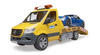 Bruder 02675 MB Sprinter laweta pomocy drogowej z modułem światło dźwięk i autem Roadster 026752