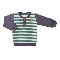 Bluzka trip w paski zielony/grafitowy 074