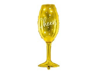 Balon foliowy kieliszek, 28x80cm, złoty